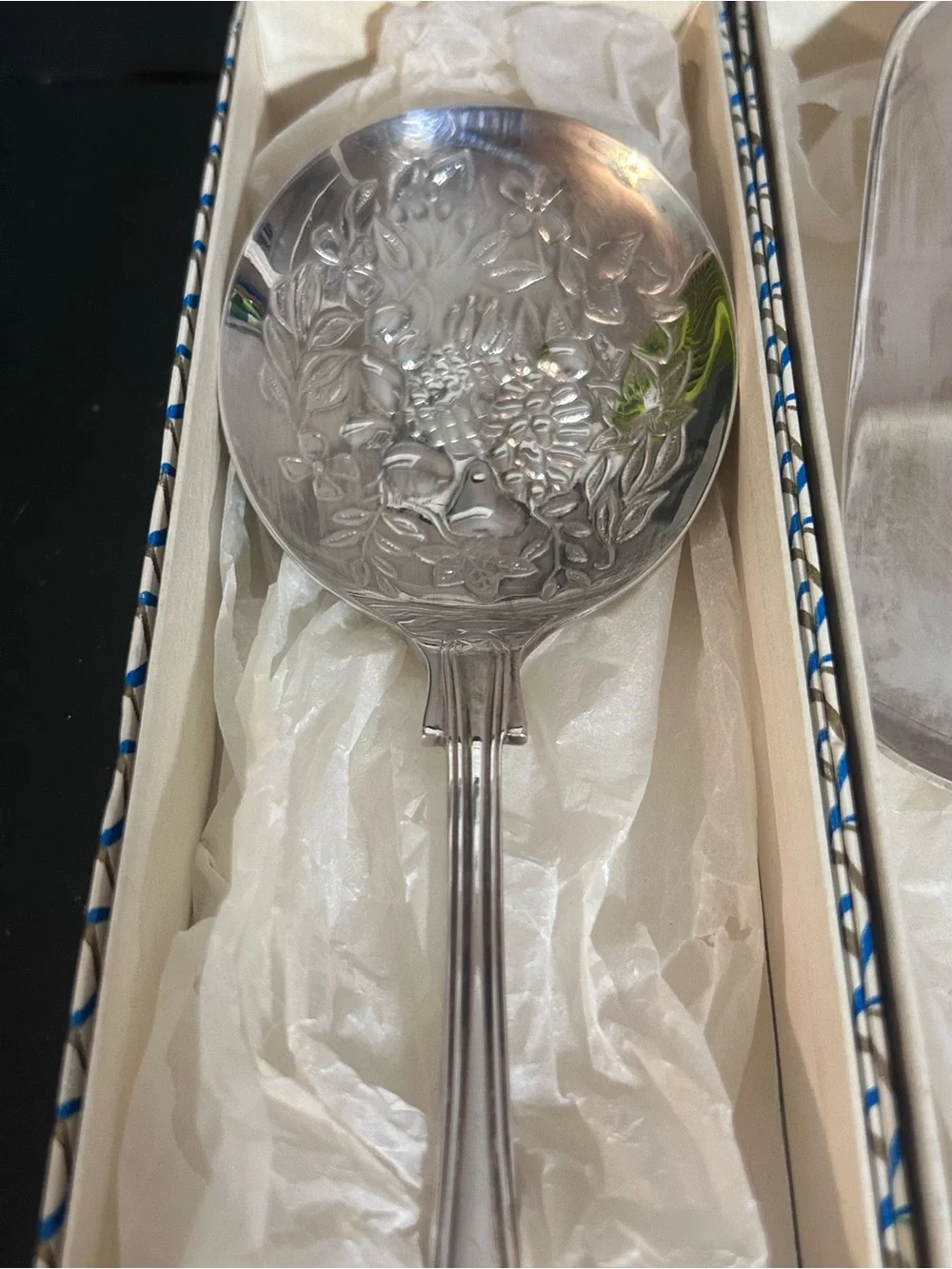 Vintage EPNS Sheffield England Serving Spoon & Pie Server Set w/ Original Boxes